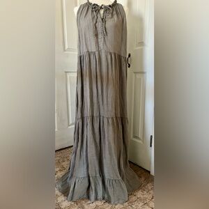 Linen Gray Maxi dress.  Made in Italy